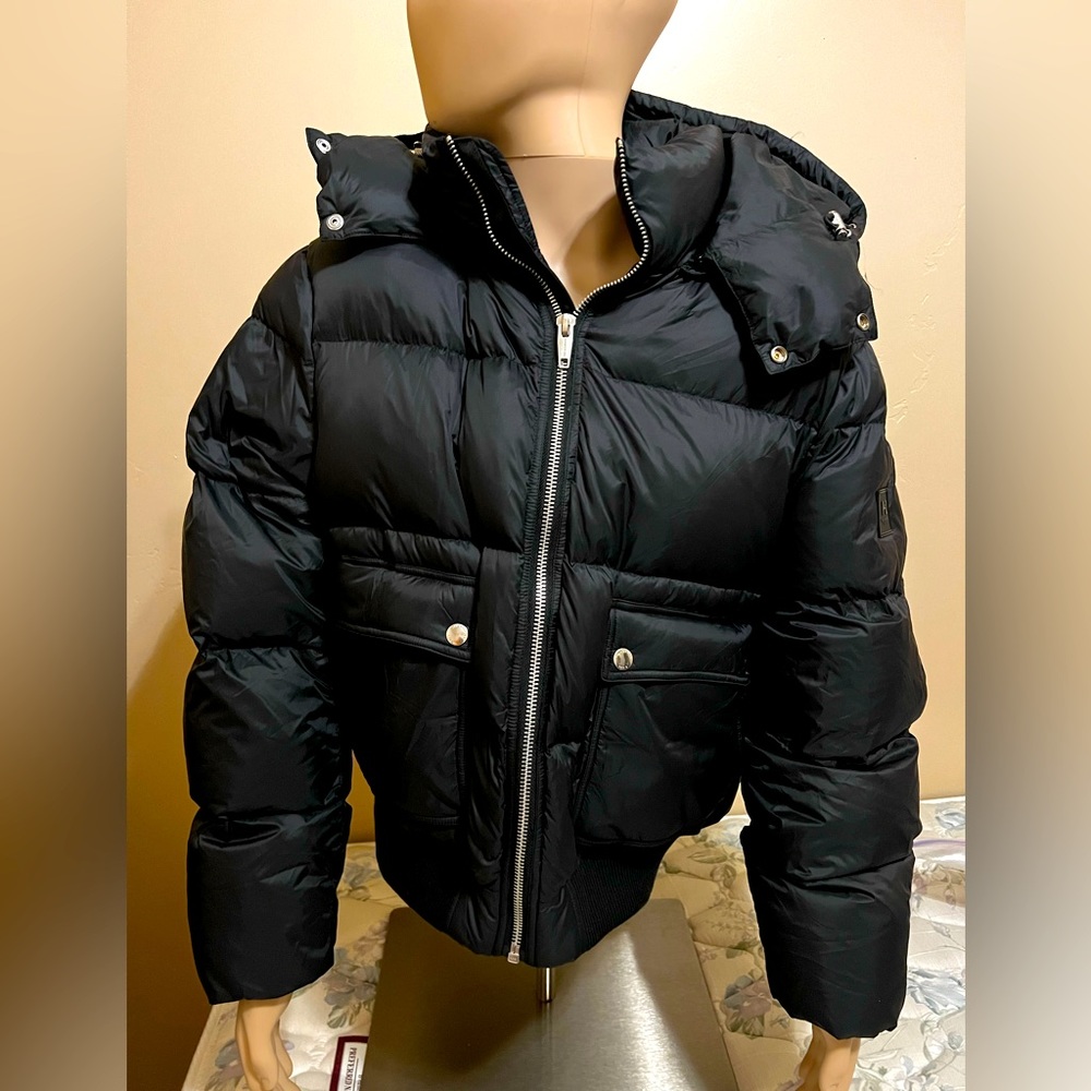 Ladies Luxury black puffer coat by The Kooples
